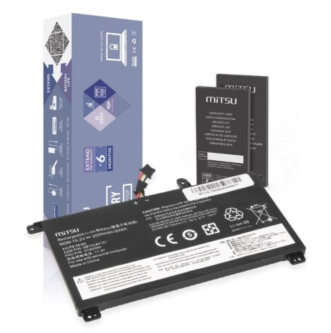 Bateria 01AV493 do Lenovo ThinkPad T570 T580 P51S 2000 mAh (30 Wh) 15.2V Mitsu