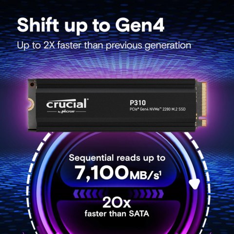 Dysk SSD P310 2TB M.2 NVMe PCIe 4.0 2280 radiator Crucial Dysk SSD P310 2TB M.2 NVMe PCIe 4.0 2280 radiator Crucial