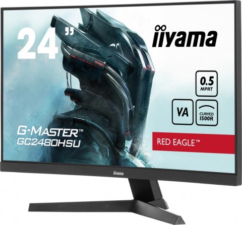Monitor 24 cale GC2480HSU-B1,VA,180HZ,1500R,USBx2,0,5ms,300cd IIYAMA