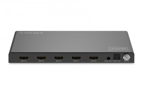 Przełącznik / Switch HDMI 4x1, 8K/60Hz (4:4:4) z HDR, 48 Gbps, HDCP 2.3, Toslink / Stereo, EDID Digitus