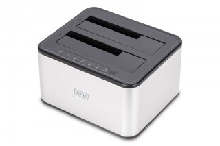 Stacja dokująca USB 3.0 Super Speed do 2x SSD/HDD 2.5/3.5" SATA III max.2x20TB z funkcją klonowania Digitus