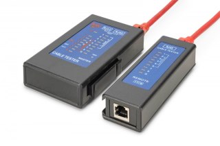 Tester kabli sieciowych i komunikacyjnych LED, kat.5e-kat.6A, (RJ45, RJ12, RJ11), Auto-Scan z PoE Digitus