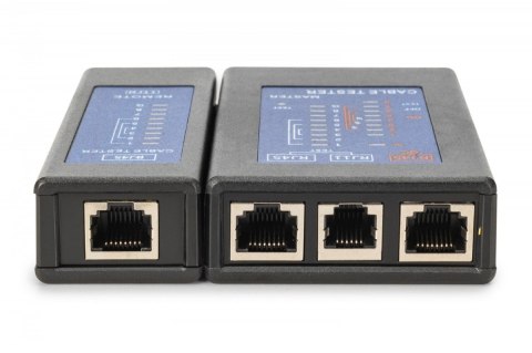 Tester kabli sieciowych i komunikacyjnych LED, kat.5e-kat.6A, (RJ45, RJ12, RJ11), Auto-Scan z PoE Digitus