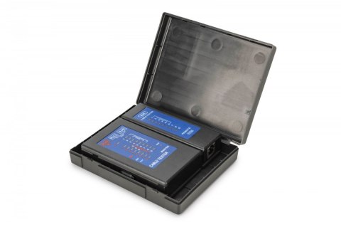 Tester kabli sieciowych i komunikacyjnych LED, kat.5e-kat.6A, (RJ45, RJ12, RJ11), Auto-Scan z PoE Digitus
