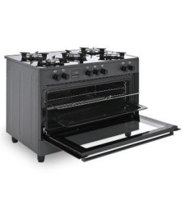 Kuchnia gazowo-elektryczna 90cm KWGE-K90 czarna matowa Ravanson