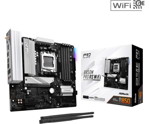 Płyta główna B850M PRO RS WIFI AM5 4DDR5 mATX ASRock Płyta główna B850M PRO RS WIFI AM5 4DDR5 mATX ASRock