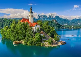 Puzzle 500 elementów Bled Słowenia jezioro Castor