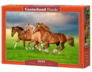 Puzzle 500 elementów Konie biegnące wiosną Castor