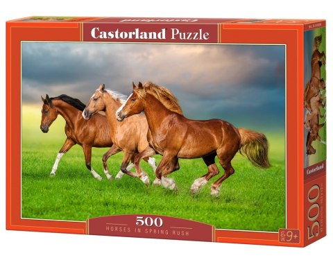 Puzzle 500 elementów Konie biegnące wiosną Castor