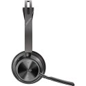 Zestaw słuchawkowy Voyager Focus 2 certyfikatem Microsoft Teams USB-C-C z podstawką ładującą, przejściówka USB-C/A 9T9J6AA POLY