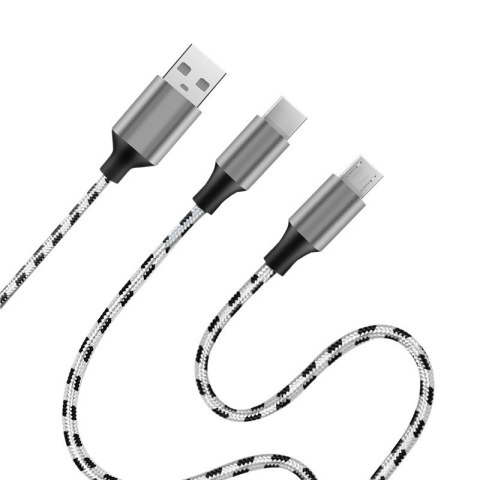 Kabel USB2.0 A/M do micro USB + USB-C, 1.2m LogiLink Kabel USB2.0 A/M do micro USB + USB-C, 1.2m LogiLink