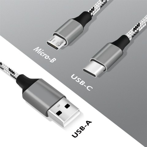 Kabel USB2.0 A/M do micro USB + USB-C, 1.2m LogiLink Kabel USB2.0 A/M do micro USB + USB-C, 1.2m LogiLink