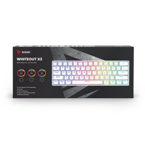 Klawiatura mechaniczna WHITEOUT X2 OUTEMU Peach Silent, Hot Swap Savio