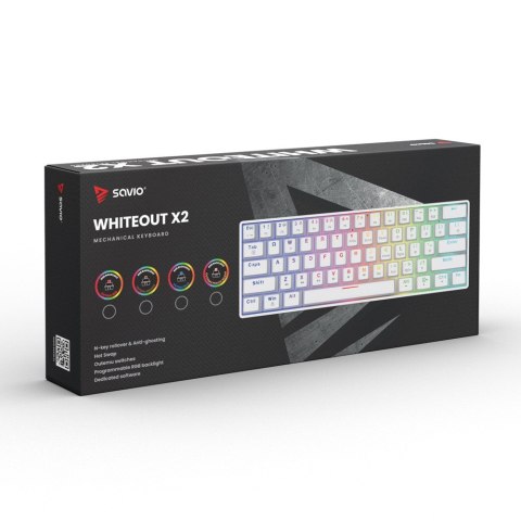 Klawiatura mechaniczna WHITEOUT X2 OUTEMU Peach Silent, Hot Swap Savio