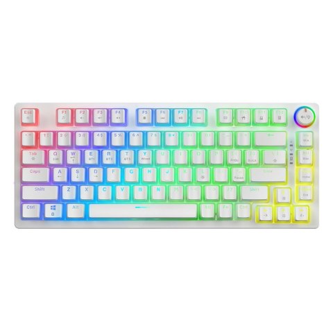 Klawiatura mechaniczna bezprzewodowa PHENIX WHITE Gateron Red Pro, Pudding Savio