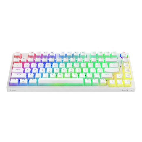 Klawiatura mechaniczna bezprzewodowa PHENIX WHITE Gateron Red Pro, Pudding Savio