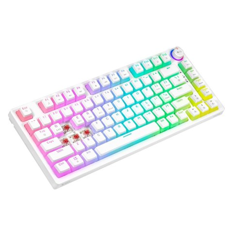 Klawiatura mechaniczna bezprzewodowa PHENIX WHITE Gateron Red Pro, Pudding Savio
