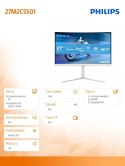 Monitor 27 cali 27M2C5501 Curved VA 180Hz HDMIx2 DP HAS Ambiglow Philips