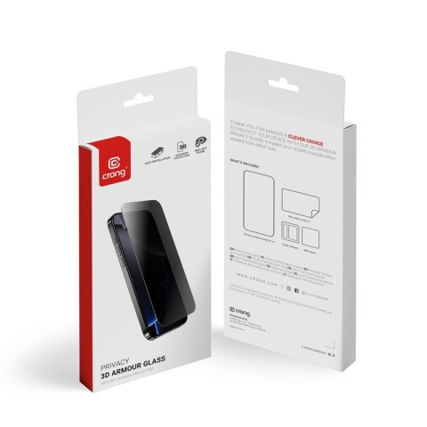 Privacy 3D Armour Glass - Hartowane szkło prywatyzujące iPhone 16 Pro CRONG