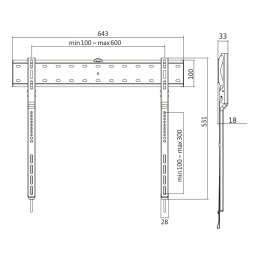Uchwyt ścienny TV, 43-80 cali, max. 40kg LogiLink