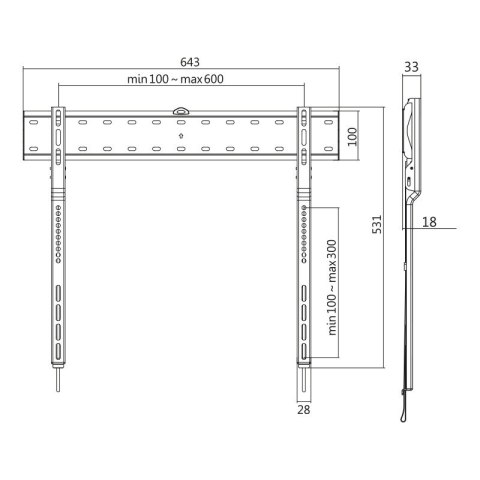 Uchwyt ścienny TV, 43-80 cali, max. 40kg LogiLink Uchwyt ścienny TV, 43-80 cali, max. 40kg LogiLink