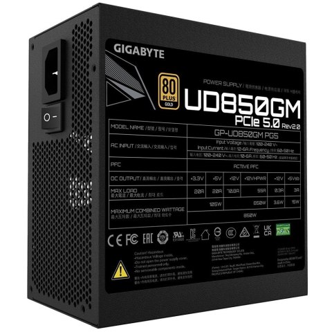 Zasilacz UD850GM PG5 850W 80PLUS GOLD PFC ATX Gigabyte