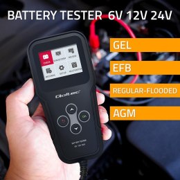 Cyfrowy tester akumulatora 3w1 z LCD | 6V | 12V | 24V | 30Ah- 200Ah Qoltec
