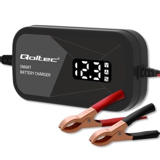 Inteligentna mikroprocesorowa ładowarka 12V | 2A | Prostownik z funkcją regeneracji ogniw do akumulatora AGM GEL | LCD Qoltec