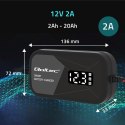 Inteligentna mikroprocesorowa ładowarka 12V | 2A | Prostownik z funkcją regeneracji ogniw do akumulatora AGM GEL | LCD Qoltec