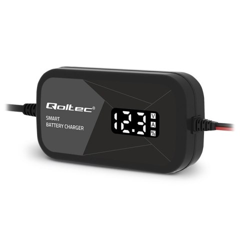 Inteligentna mikroprocesorowa ładowarka 12V | 2A | Prostownik z funkcją regeneracji ogniw do akumulatora AGM GEL | LCD Qoltec Inteligentna mikroprocesorowa ładowarka 12V | 2A | Prostownik z funkcją regeneracji ogniw do akumulatora AGM GEL | LCD Qoltec