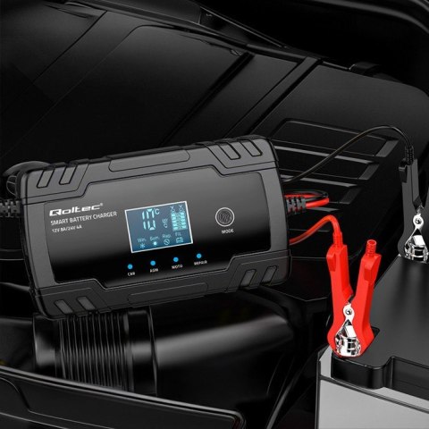 Inteligentna mikroprocesorowa ładowarka 12V 8A | 24V 4A |Prostownik z funkcją naprawy do akumulatora AGM GEL | LCD Qoltec Inteligentna mikroprocesorowa ładowarka 12V 8A | 24V 4A |Prostownik z funkcją naprawy do akumulatora AGM GEL | LCD Qoltec