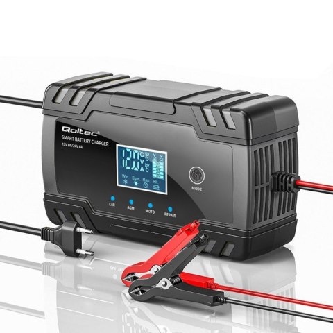 Inteligentna mikroprocesorowa ładowarka 12V 8A | 24V 4A |Prostownik z funkcją naprawy do akumulatora AGM GEL | LCD Qoltec Inteligentna mikroprocesorowa ładowarka 12V 8A | 24V 4A |Prostownik z funkcją naprawy do akumulatora AGM GEL | LCD Qoltec