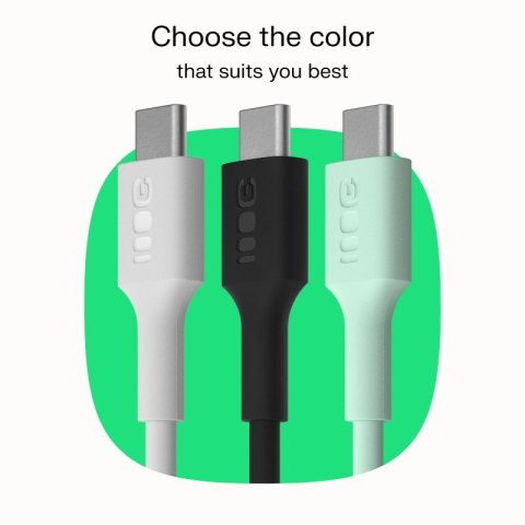 Kabel USB-C-USB-C PowerFlex 100W silikonowy 1.2m czarny Green Cell