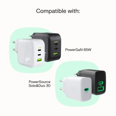 Kabel USB-C-USB-C PowerFlex 100W silikonowy 1.2m czarny Green Cell