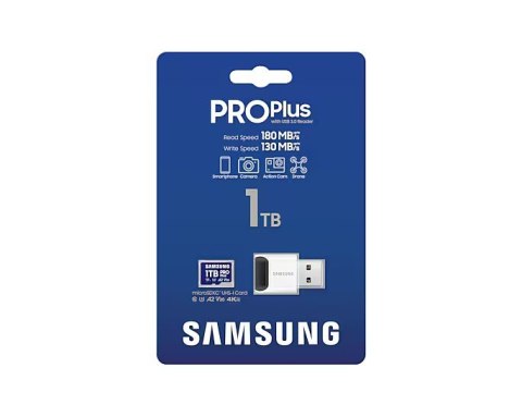 Karta pamięci MB-MD1T0SB/WW 1TB PRO Plus mSD + czytnik Samsung Karta pamięci MB-MD1T0SB/WW 1TB PRO Plus mSD + czytnik Samsung