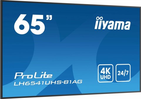 Monitor 65 cali LH6541UHS-B1AG VA,4K,24/7,LAN,USB,HDMI,500cd/m2, Haze(25%),2x10W,Pion/Poziom IIYAMA