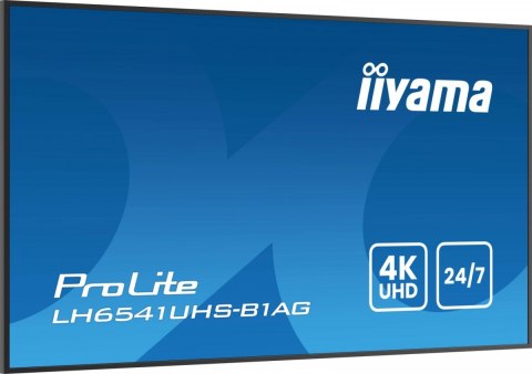 Monitor 65 cali LH6541UHS-B1AG VA,4K,24/7,LAN,USB,HDMI,500cd/m2, Haze(25%),2x10W,Pion/Poziom IIYAMA