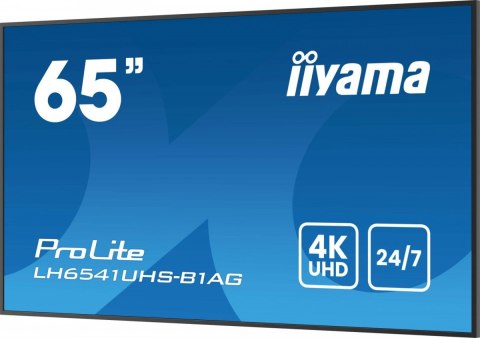 Monitor 65 cali LH6541UHS-B1AG VA,4K,24/7,LAN,USB,HDMI,500cd/m2, Haze(25%),2x10W,Pion/Poziom IIYAMA