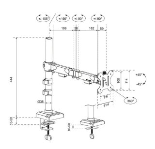 Ramię do monitora DS60-600BL1 Neomounts