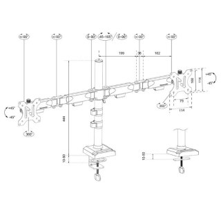 Ramię do monitora DS60-600BL2 Neomounts