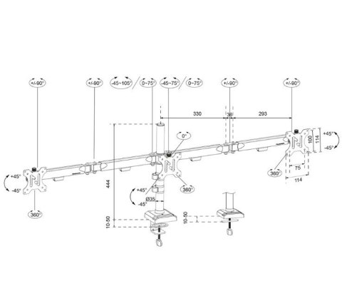 Ramię do monitora DS60-600BL3 Neomounts