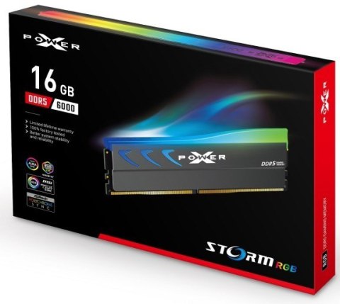 Pamięć DDR5 XPOWER Storm RGB 16GB/6000 1*16GB CL36 szara Silicon Power Pamięć DDR5 XPOWER Storm RGB 16GB/6000 1*16GB CL36 szara Silicon Power