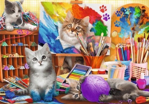 Puzzle 2x500 elementów Sztuka malowania Kotki Trefl