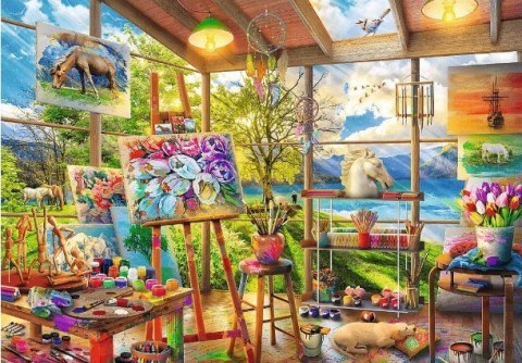 Puzzle 2x500 elementów Sztuka malowania Kotki Trefl