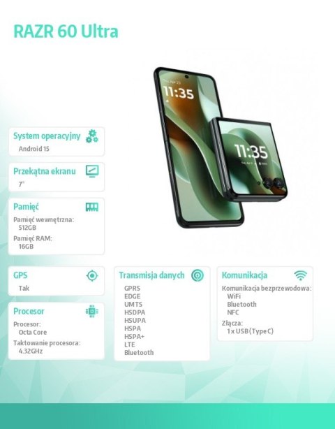 Smartfon razr 60 ultra 16/512 Scarab Motorola Smartfon razr 60 ultra 16/512 Scarab Motorola