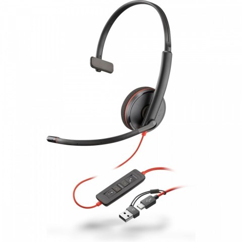 Zestaw słuchawkowy Blackwire 3210 USB-C + USB-C/A (Bulk) 8X214A6 POLY