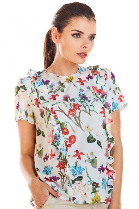 Bluzka M198 Flowers Ecru - Infinite You Bluzka M198 Flowers Ecru - Infinite You