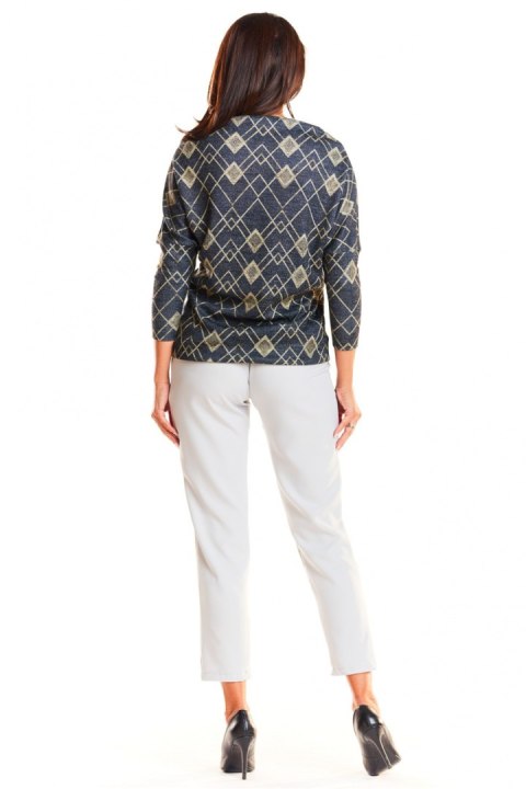 Bluzka Model M187 Navy/Yellow Romby - Infinite You Bluzka Model M187 Navy/Yellow Romby - Infinite You