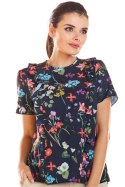 Bluzka Model M198 Flowers Navy - Infinite You