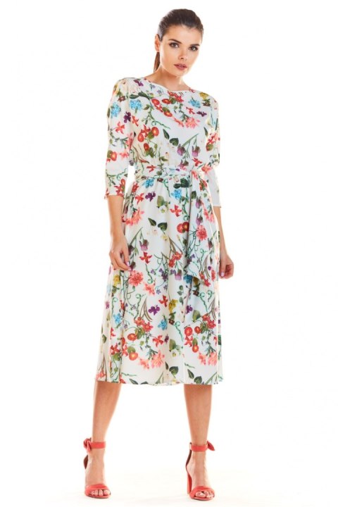 Sukienka Model M192 Flowers Ecru - Infinite You Sukienka Model M192 Flowers Ecru - Infinite You